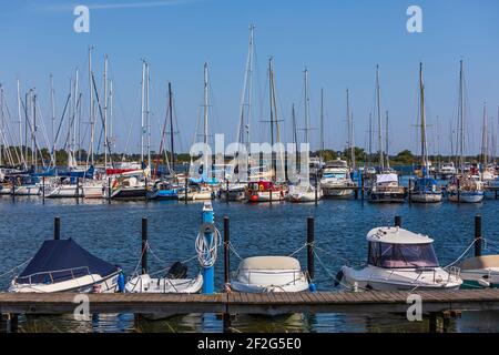 Porto di Burgtiefe, isola di Fehmarn Foto Stock