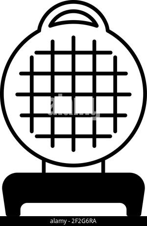 Icona lineare nera per waffle fai da te Illustrazione Vettoriale