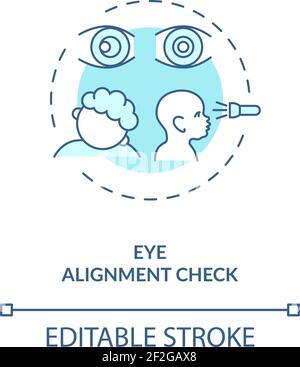 Icona del concetto di controllo dell'allineamento degli occhi Illustrazione Vettoriale