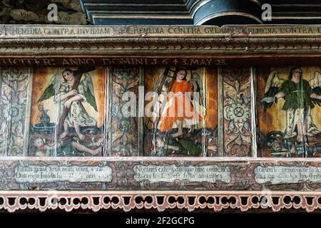 Europa, Polonia, Provincia della Polonia minore, Sito Patrimonio dell'Umanità dell'UNESCO, percorso dell'architettura in legno, Chiesa di San Michele Arcangelo, Binarowa Foto Stock