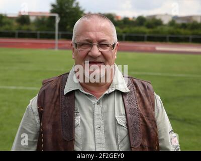 Giocatore Nazionale di Calcio GDR e Legend Wolfgang Steinbach 1° FC Magdeburgo Foto Stock