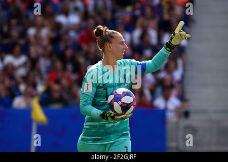 Sari Van Veenendaal dei Paesi Bassi reagisce durante la Coppa del mondo femminile FIFA Francia 2019, partita di calcio finale tra Stati Uniti e Paesi Bassi il 7 luglio 2019 allo Stade de Lyon di Lione, Francia - Foto Antoine Massinon / A2M Sport Consulting / DPPI Foto Stock