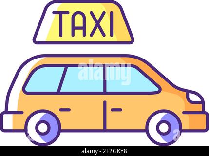 Icona a colori RGB per i taxi in minivan Illustrazione Vettoriale