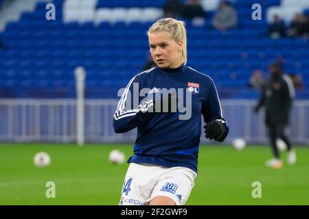 ADA Hegerberg dell'Olympique Lyonnais si riscalda in vista del campionato francese femminile, D1 Arkema partita di calcio tra Olympique Lyonnais e Paris Saint Germain il 16 novembre 2019 allo stadio Groupama di Decines Charpieu vicino Lione, Francia - Foto Antoine Massinon / A2M Sport Consulting / DPPI Foto Stock