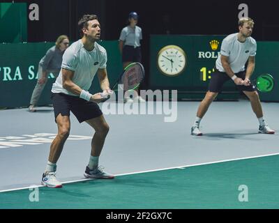 Argentina vs Germania, Andreas Mies e Kevin Krawietz della Germania durante la Coppa Davis 2019, Tennis Madrid Finals 2019 il 18 al 24 novembre 2019 a Caja Magica a Madrid, Spagna - Foto Arturo Baldasano / DPPI Foto Stock