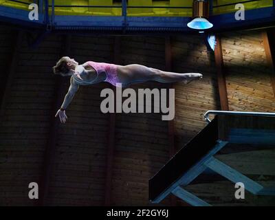 Illustrazione durante il Gran Premio di Fina Diving Madrid 2020 il 15 febbraio 2020 al Centro de Natacion M'86 a Madrid, Spagna - Foto Arturo Baldasano / DPPI Foto Stock