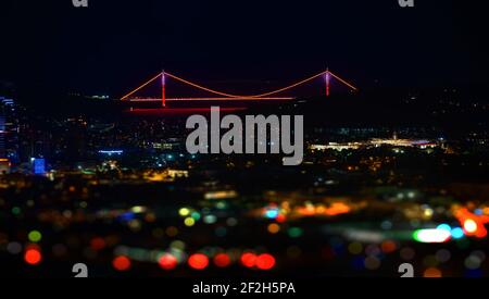 Nuova Istanbul Ponte sul Bosforo denominato Yavuz Sultan Selim Foto Stock