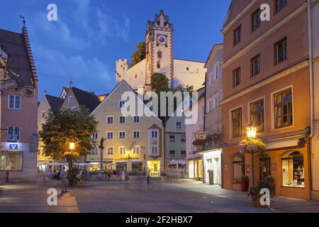 Geografia / viaggio, Germania, Baviera, Fuessen, zona pedonale nel centro storico dietro di esso alto cast, diritti aggiuntivi-clearance-Info-non-disponibile Foto Stock