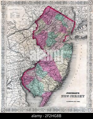 Johnson's New Jersey - Alvin Jewett - 1867 Foto Stock