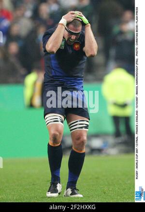 RUGBY - COPPA DEL MONDO 2007- 1/2 FINALE - FRANCIA V INGHILTERRA - 13/10/2007 - IMANOL HARINORDOQUY (FRA) - FOTO : CHRISTIAN BEDEI / FLASH PRESS Foto Stock