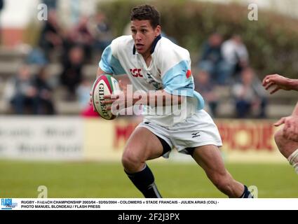 RUGBY - CAMPIONATO FRANCESE 2003/04 - 02/05/2004 - COLOMIERS V STADE FRANCAIS - JULIEN ARIAS (COL) - FOTO MANUEL BLONDAU / PREMERE FLASH Foto Stock