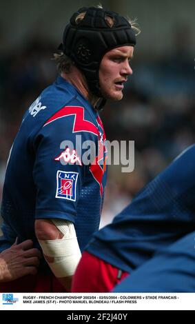 RUGBY - CAMPIONATO FRANCESE 2003/04 - 02/05/2004 - COLOMIERS V STADE FRANCAIS - MIKE JAMES (ST-F) - FOTO MANUEL BLONDAU / PREMERE FLASH Foto Stock