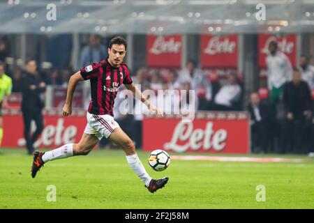 Giacomo Bonaventura di AC Milan durante il campionato italiano Serie A Football Match tra FC Inter Milan e AC Milan il 15 ottobre 2017 a Giuseppe Meazza a Milano - Photo Morgese - Rossini / DPPI Foto Stock