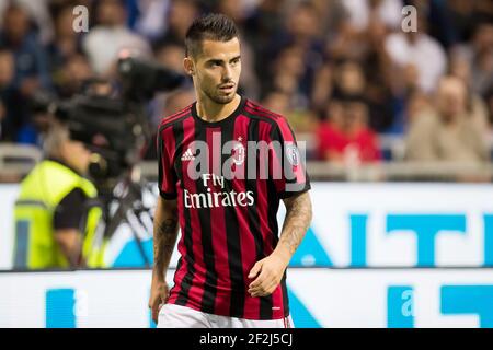 Fernandez Suso di AC Milan durante il campionato italiano Serie A Football Match tra FC Inter Milan e AC Milan il 15 ottobre 2017 a Giuseppe Meazza a Milano - Foto Morgese - Rossini / DPPI Foto Stock