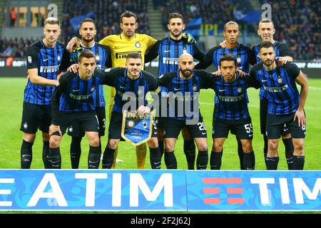 Squadra di Inter Milano durante il campionato italiano Serie UNA partita di calcio tra FC Internazionale e UC Sampdoria il 24 ottobre 2017 allo stadio Giuseppe Meazza di Milano - Foto Morgese - Rossini / DPPI Foto Stock