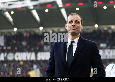 Juventus coach Massimiliano Allegri durante il campionato italiano Serie UNA partita di calcio tra Juventus e Sassuolo il 4 febbraio 2018 allo stadio Allianz di Torino - Foto Morgese - Rossini / DPPI Foto Stock