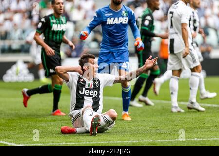 Mario Mandzukic della Juventus reagisce durante il campionato italiano, Serie A una partita di calcio tra Juventus e Sassuolo il 16 settembre 2018 allo stadio Allianz di Torino - Foto Morgese - Rossini / DPPI Foto Stock