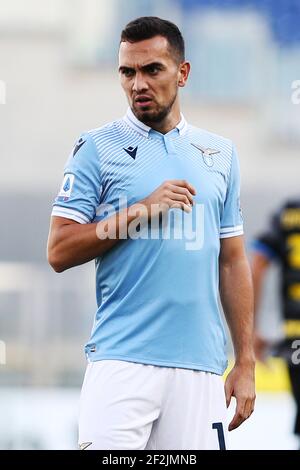 Gonzalo Escalante del Lazio reagisce durante il campionato italiano Serie A Football Match tra SS Lazio e FC Internazionale il 4 ottobre 2020 allo Stadio Olimpico di Roma - Foto Federico Proietti/DPPI Foto Stock