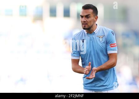 Gonzalo Escalante del Lazio reagisce durante il campionato italiano Serie A Football Match tra SS Lazio e FC Internazionale il 4 ottobre 2020 allo Stadio Olimpico di Roma - Foto Federico Proietti/DPPI Foto Stock