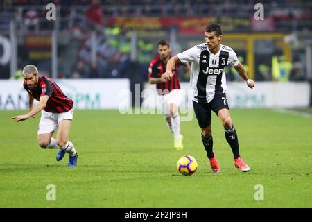 Cristiano Ronaldo della Juventus durante il campionato italiano Serie A Football Match tra AC Milan e Juventus il 11 novembre 2018 allo stadio San Siro di Milano - Foto Morgese - Rossini / DPPI Foto Stock