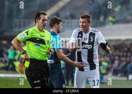 Mario Mandzukic della Juventus reagisce durante il campionato italiano Serie A Football Match tra Atalanta e Juventus il 26 dicembre 2018 allo stadio Atleti Azzurri d'Italia di Bergamo - Photo Morgese - Rossini / DPPI Foto Stock