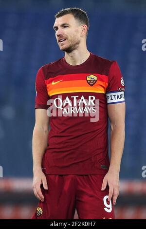 Edin Dzeko di Roma durante il campionato italiano Serie UNA partita di calcio tra ROMA E Cagliari Calcio il 23 dicembre 2020 allo Stadio Olimpico di Roma - Foto Federico Proietti / DPPI Foto Stock