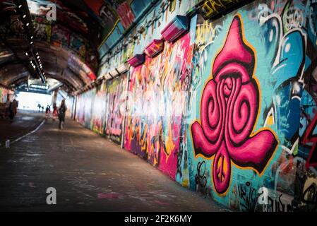 Banksy Tunnels, Leake Street, Londra, Regno Unito. Foto Stock