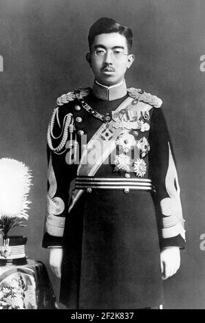 Hirohito. Ritratto del 125° imperatore del Giappone, Hirohito (1901-1989) nel 1935 Foto Stock