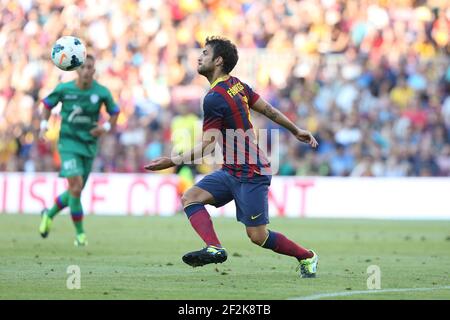 Calcio - Campionato spagnolo 2013/2014 - FC Barcelona v Levante UD il 18 agosto 2013 a Barcellona, Spagna - Foto Manuel Blondau / AOP Press / DPPI - Cesc Fabregas del FC Barcelona controlla la palla Foto Stock