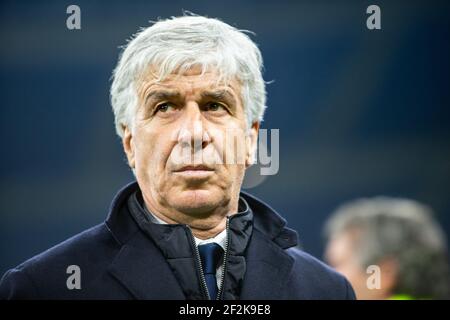 Capo allenatore di Atalanta BC Gian Piero Gasperini prima della UEFA Champions League, partita di calcio del Gruppo C tra Atalanta e Dinamo Zagabria il 26 novembre 2019 allo stadio San Siro di Milano - Foto Morgese - Rossini / DPPI Foto Stock