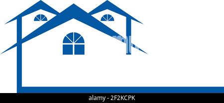 Logo Blue House Real Estate Foto Stock
