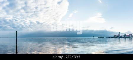 Vista panoramica di Wasserburg sul Lago di Costanza Foto Stock