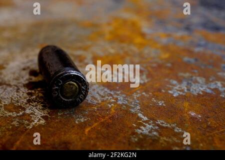 Vintage Gun Bullet, Illustrazione, Francia, 1945 Foto Stock