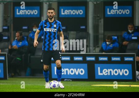 Roberto Gagliardini del FC Internazionale Milano durante il campionato italiano Serie UNA partita di calcio tra FC Internazionale e Parma Calcio il 31 ottobre 2020 allo stadio Giuseppe Meazza di Milano - Foto Morgese-Rossini / DPPI Foto Stock