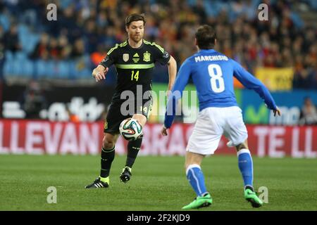 Calcio - International friendly Games 2014 - Spagna v Italia il 5 marzo 2014 a Vicente Calderon Stadium di Madrid , Spagna - Foto Manuel Blondau / AOP PRESS / DPPI - Xabi Alonso di Spagna Foto Stock