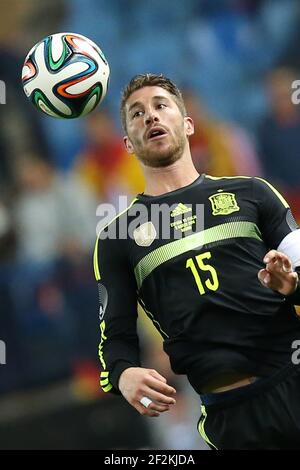 Calcio - International friendly Games 2014 - Spagna v Italia il 5 marzo 2014 a Vicente Calderon Stadium di Madrid , Spagna - Foto Manuel Blondau / AOP PRESS / DPPI - Sergio Ramos di Spagna Foto Stock