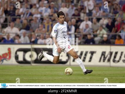 CALCIO - CAMPIONATO FRANCESE 2002/03 - 020819 - OLYMPIQUE MARSEILLE V OLYMPIQUE LYON - FERNANDAO (OM) - FOTO DANIEL BARDOU / PREMERE FLASH Foto Stock