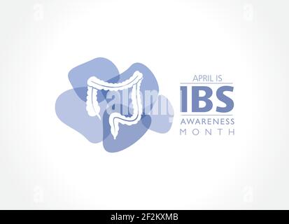 Illustrazione vettoriale del mese di consapevolezza della sindrome dell'intestino irritabile (IBS) osservato Nel mese di aprile Illustrazione Vettoriale