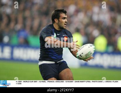 RUGBY - COPPA DEL MONDO 2007 - 1/2 FINALE - FRANCIA V INGHILTERRA - 13/10/2007 - DAVID MARTY (FRA) - FOTO DANIEL BARDOU / FLASH PRESS Foto Stock