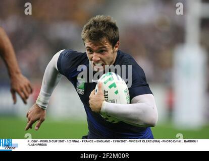 RUGBY - COPPA DEL MONDO 2007 - 1/2 FINALE - FRANCIA V INGHILTERRA - 13/10/2007 - VINCENT CLERC (FRA) - FOTO DANIEL BARDOU / FLASH PRESS Foto Stock