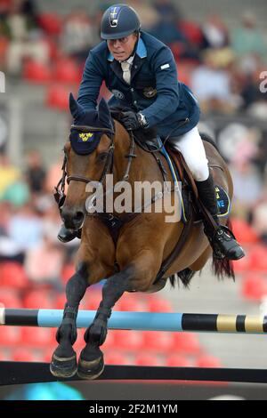 Jens FREDRICSON dalla Svezia su Lunatic durante il concorso di squadra dei Campionati europei di dressage e jumping si tengono a Herning (Danimarca) dal 20 al 25 agosto 2013 - 22/08/2013 - Foto : Christophe Bricot / DPPI Foto Stock