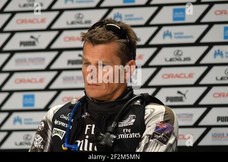 Dean Barker / Skipper del Challenger Emirates Team Nuova Zelanda durante il secondo giorno (giorno 2) conferenza stampa della America's Cup 34 vela fuori San Francisco (Stati Uniti occidentali), 8 settembre 2013 - Foto : Christophe Favreau / DPPI - Foto Stock