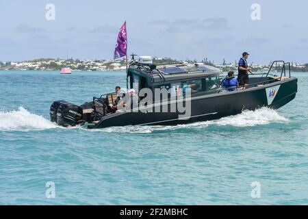 Illustrazione media motoscafo durante la Louis Vuitton Americas Cup Qualifier, giorno 5 di corse nel Grande suono di Hamilton, Bermuda il 31 maggio 2017 - Foto Christophe Favreau / DPPI Foto Stock