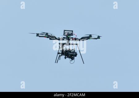 TV media drone filmata durante la quarta semifinale di Louis Vuitton America Playoff Challenger nella Grande Sound di Hamilton, Bermuda, 8 giugno 2017 - Foto Christophe Favreau / DPPI Foto Stock