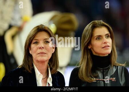 SHR Caroline di Monaco, princesse de Hanovre e Fernanda Ameeuw durante il concorso stile e competizione amade Paris Gucci Masters il 7 dicembre 2014 al Parc des expositions di Parigi Nord Villepinte, Francia. Foto Christophe Bricot / DPPI Foto Stock