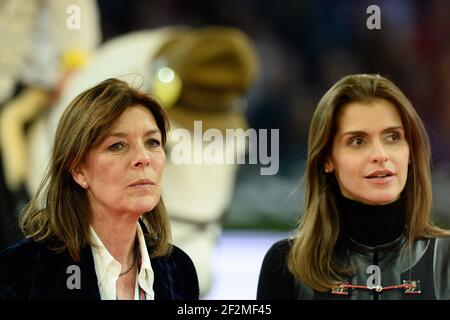 SHR Caroline di Monaco, princesse de Hanovre e Fernanda Ameeuw durante il concorso stile e competizione amade Paris Gucci Masters il 7 dicembre 2014 al Parc des expositions di Parigi Nord Villepinte, Francia. Foto Christophe Bricot / DPPI Foto Stock