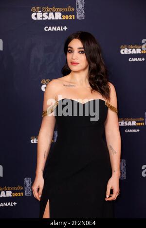 Parigi, Francia. 12 marzo 2021. Camelia Jordana arriva al 46° Cesar Film Awards a l'Olympia il 12 marzo 2021 a Parigi, Francia. Foto di Thomas Samson/Pool/ABACAPRESS.COM Credit: Abaca Press/Alamy Live News Foto Stock