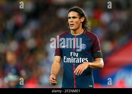 Edinson Cavani, uruguayano di Parigi, cammina durante il campionato francese L1 partita di calcio tra Parigi Saint-Germain (PSG) e Tolosa, il 20 agosto 2017, al Parc des Princes, a Parigi, Francia - Foto Benjamin Cremel / DPPI Foto Stock