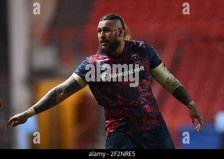 Bristol, Regno Unito. 12 marzo 2021. Nathan Hughes di Bristol Bears durante la partita a Bristol, Regno Unito, il 12/03/2021. (Foto di Mike Jones/News Images/Sipa USA) Credit: Sipa USA/Alamy Live News Foto Stock