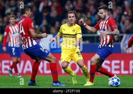 Il tedesco di Borussia Dortmund Mario Gotze corre con la palla durante la UEFA Champions League, Gruppo A partita di calcio tra Atletico de Madrid e Borussia Dortmund il 6 novembre 2018 allo stadio Metropolitano di Madrid, Spagna - Foto Benjamin Cremel / DPPI Foto Stock